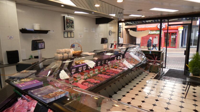 ID2893 Freehold Butchery For Sale Preston - Meat Counter & Front Door View